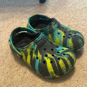 Crocs Kids Classic Marbled Tye Dyed Lined Clogs